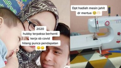 Suka-suka ‘update status’ gambar mesin jahit, tak sangka bapa mentua tengok