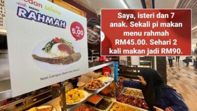 Lelaki anak 7 kena ‘bantai’ merungut berhabis RM3,000 sebulan makan Menu Rahmah