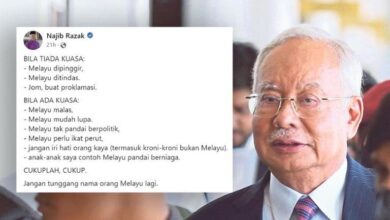Najib whacks Dr Mahathir, says the nonagenarian should stop riding on the Malays