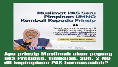 Seruan Muslimat PAS Sepatutnya Di Tujukan Kepada Kepimpinan PAS Bukan UMNO