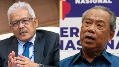 Bersatu secretary general Datuk Seri Hamzah Zainudin (left) denied that his relationship with its president Tan Sri Muhyiddin Yassin is now tense and there are two camps in the party.