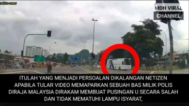 Polis siasat bas polis buat pusingan U di lokasi tidak dibenarkan