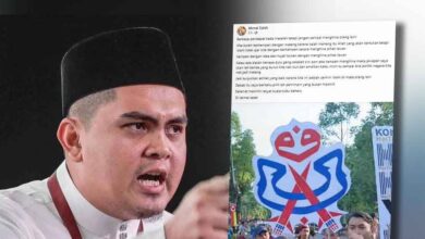 Akmal Saleh berang tindakan cantum logo UMNO, DAP