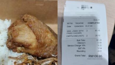 Terkejut 2 bungkus nasi lemak ayam goreng harga RM63.10 di KLIA