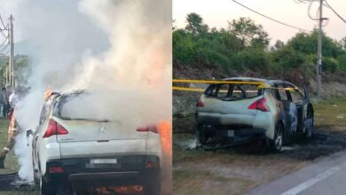 Suami isteri nyaris maut kereta terbakar