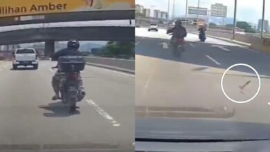 ‘Rider’ baling tukul besi atas jalan raya dikecam