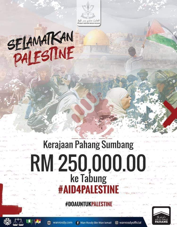 Pahang Sumbang RM250,000 Untuk Palestin