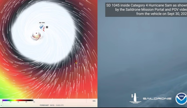 inside hurricane Sam