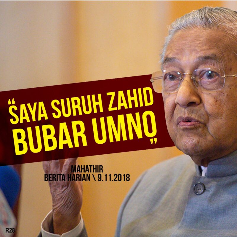 Mahathir arah Zahid Bubar Umno