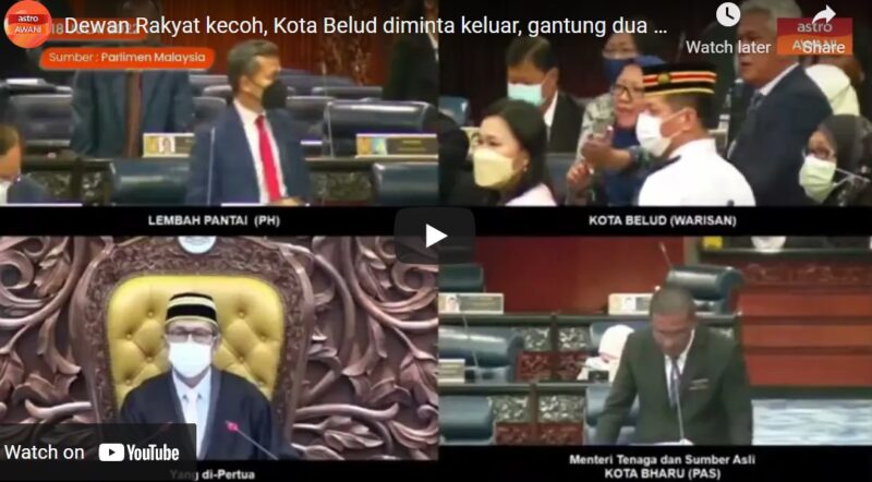 Kecoh di Parlimen, Kota Belud digantung 2 hari