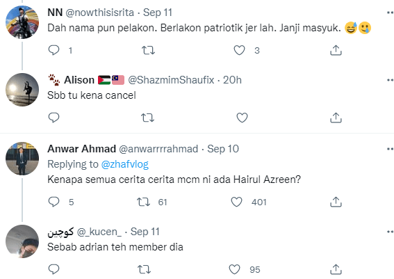 NETIZEN MULA MUAK TENGOK FILEM ASYIK MUKA HAIRUL AZREEN