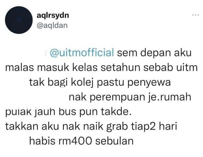 Bekas pelajar UiTM kongsi tip mudah dapat kolej kediaman tanpa perlu maki universiti