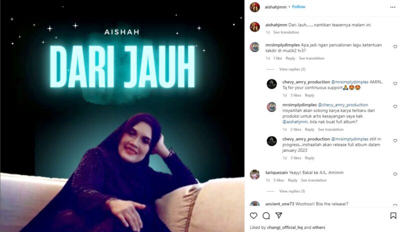 Cover Single Terbaharu ‘Dari Jauh’ Aishah Dikritik Netizen?