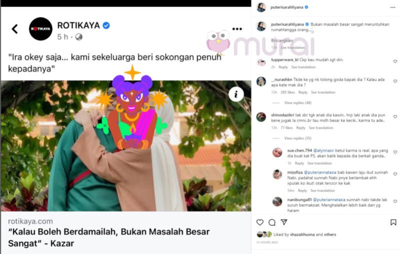 Netizen Berang Kenyataan Kazar Isu Ganggu Rumah Tangga Puteri Sarah ?