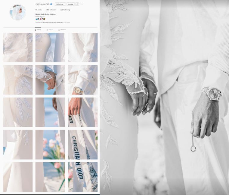 Nabila Razali muat naik foto bersama lelaki dalam busana pengantin