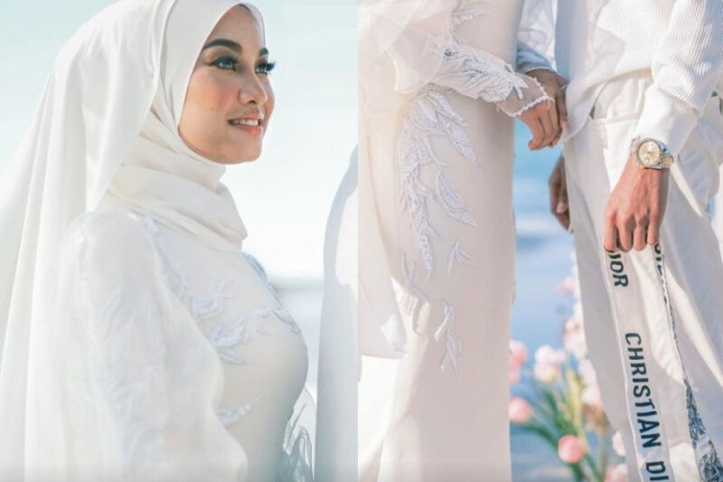 Nabila Razali muat naik foto bersama lelaki dalam busana pengantin