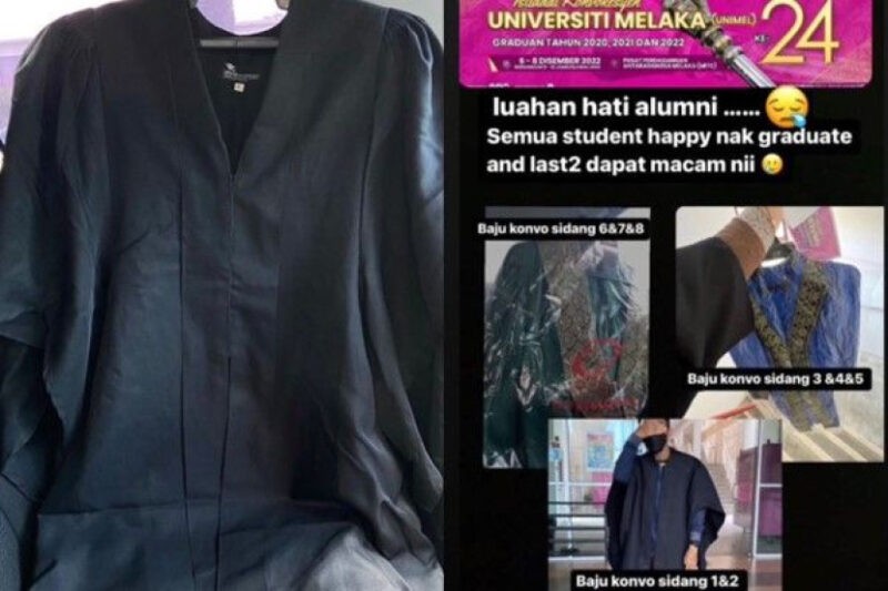 Graduan tak rela pakai jubah macam kain perca masa konvo