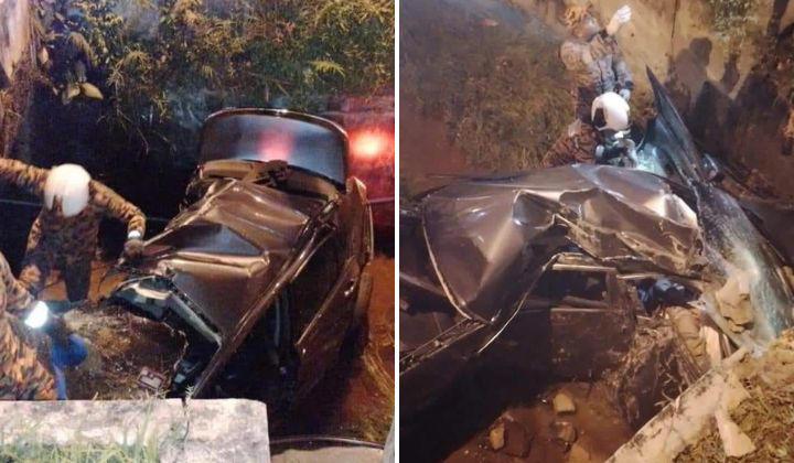 Two Brothers Perished After Car Fell Into Monsoon Drain In Ipoh