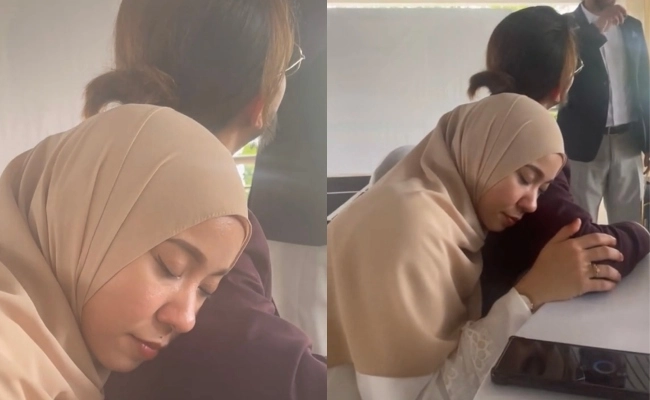 Da’i Syed Rancak Berborak, Hana Ismail Terlentok Tidur Di Bahu [VIDEO] 