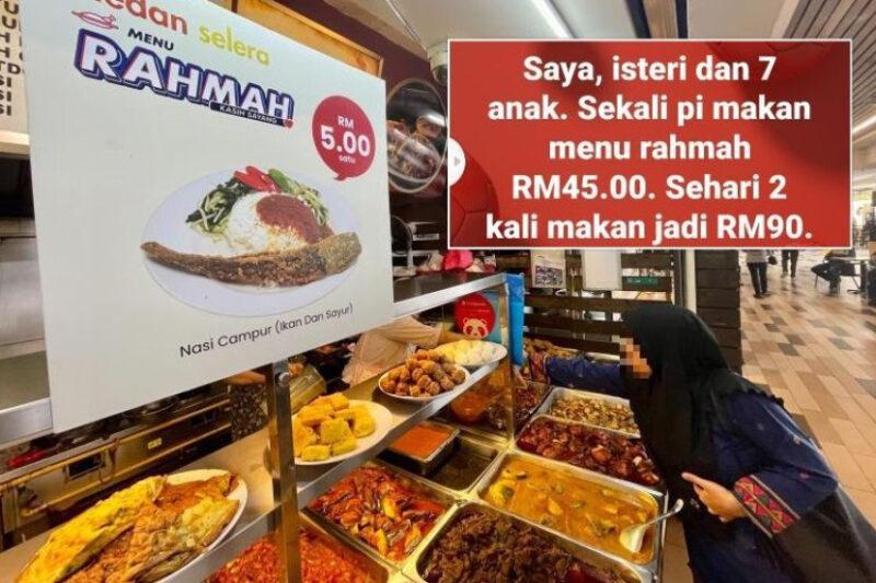 Lelaki anak 7 kena ‘bantai’ merungut berhabis RM3,000 sebulan makan Menu Rahmah