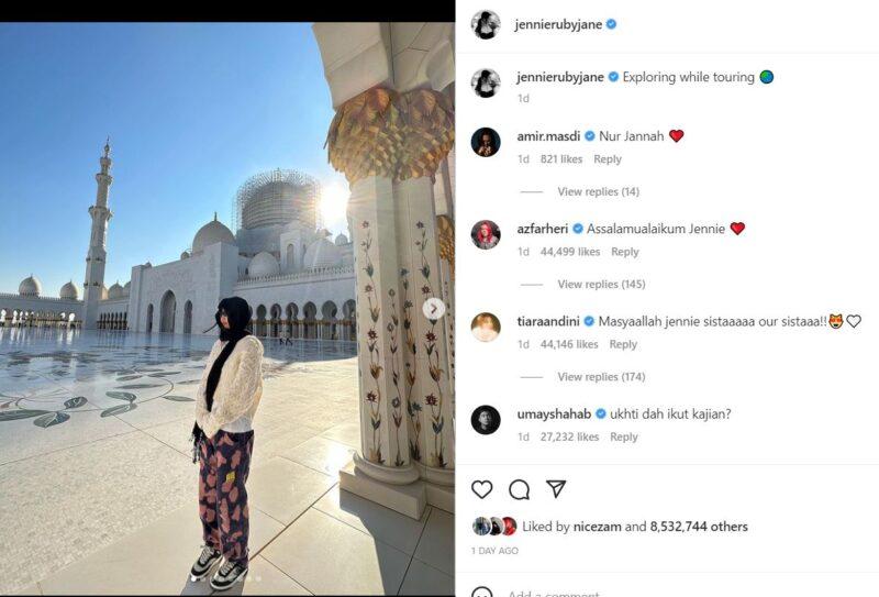 Jennie BLACKPINK - Berhijab di Masjid Abu Dhabi