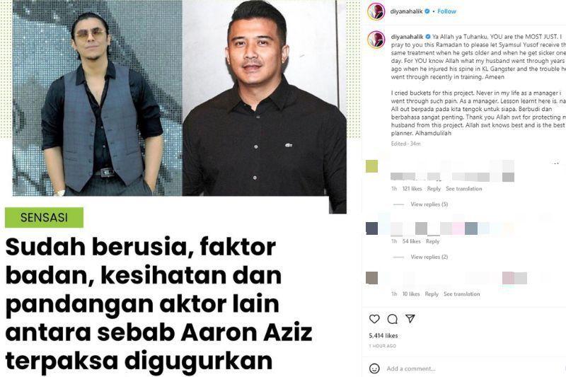 Isteri imbau kecederaan Aaron turut berpunca semasa berlakon KL Gangster arahan Syamsul