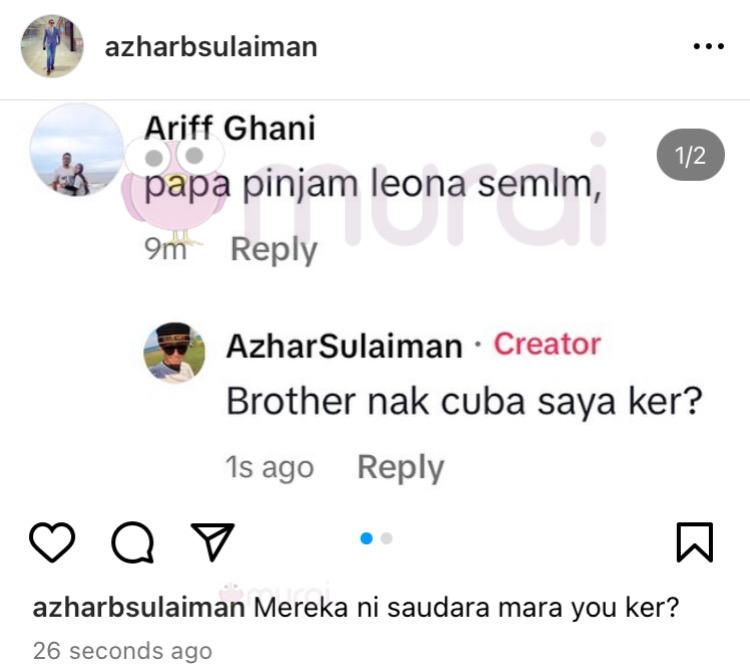 Azhar Sulaiman Dedah Wajah Netizen Komen Lucah Mengenai Leona