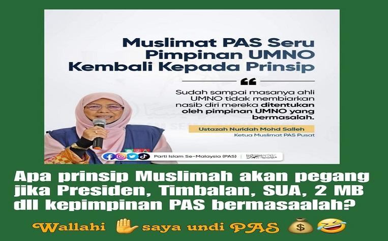 Seruan Muslimat PAS Sepatutnya Di Tujukan Kepada Kepimpinan PAS Bukan UMNO