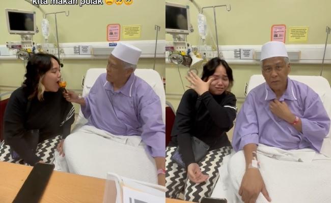 Lawat Jalaluddin Hassan Di Hospital, Norreen Iman Sebak Disuap Makanan [VIDEO] 