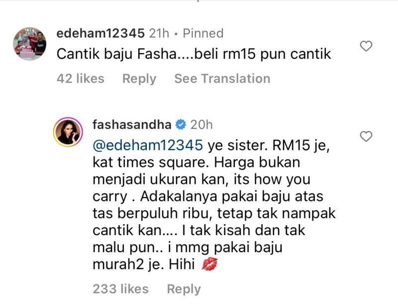 Fasha Sandha - Netizen Puji Nampak Cantik Walau Baju RM15