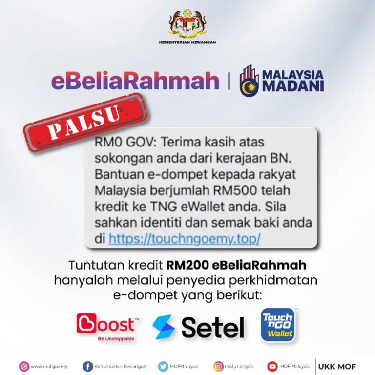 Police say 14 youths scammed for trying to cash out their RM200 eBeliaRahmah credit