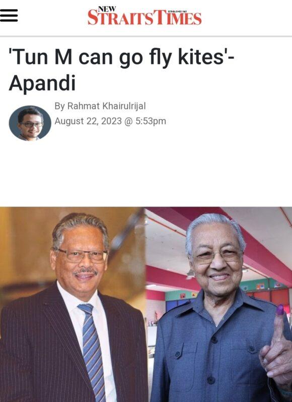 "Kamu boleh pergi berambus" Apandi sergah Mahathir.