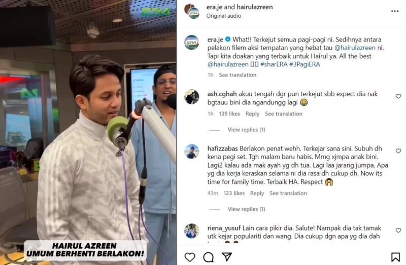 Hairul Azreen Umum Mahu Berhenti Dari Berlakon