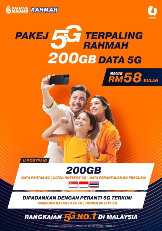 U Mobile Tawar Pakej 5G Terpaling Rahmah Serendah RM58 Sebulan
