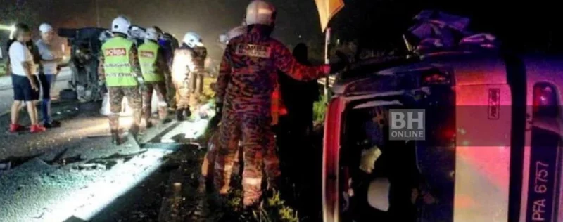 2 maut, 11 cedera van bertembung kereta di Jalan Gerik-Baling