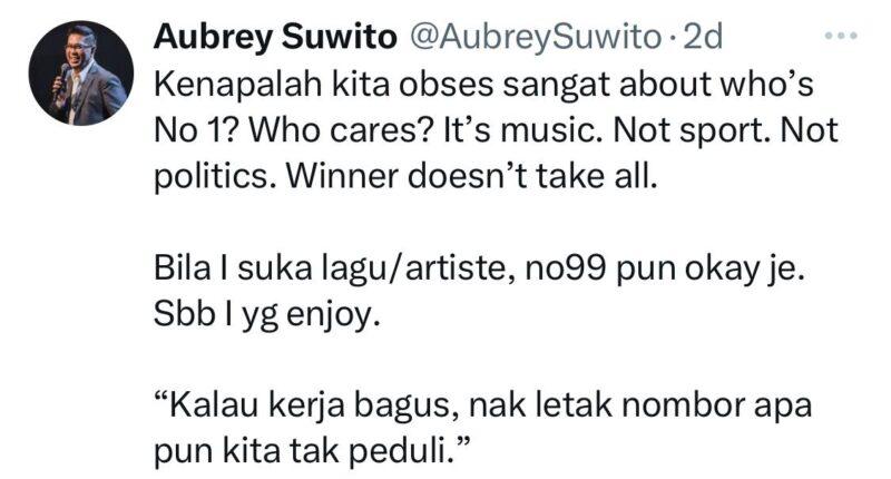 Nasihat Aubrey Suwito Buat Peminat Obses