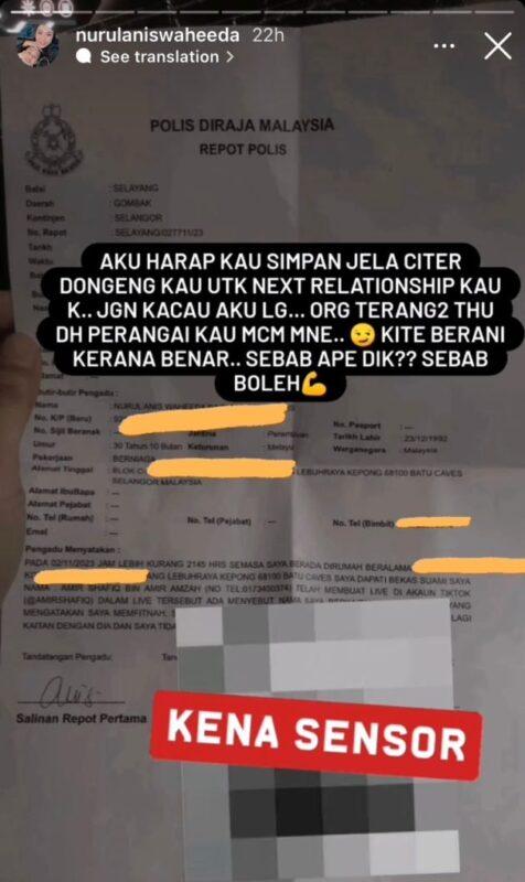 Amir Syafiq Gesa Henti Buka Aib