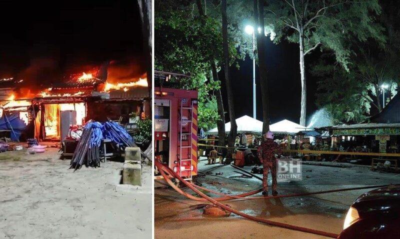 Sembilan gerai makanan di Teluk Kemang terbakar