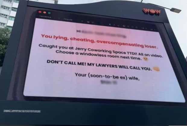 A woman scorned or unusual advert? Billboard in TTDI of 'cheating husband' goes viral