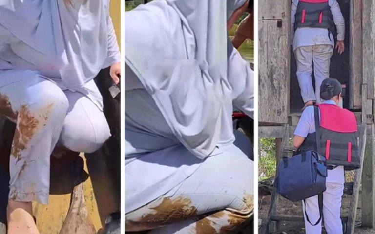 Video of dedicated rural nurse in muddied uniform touches hearts