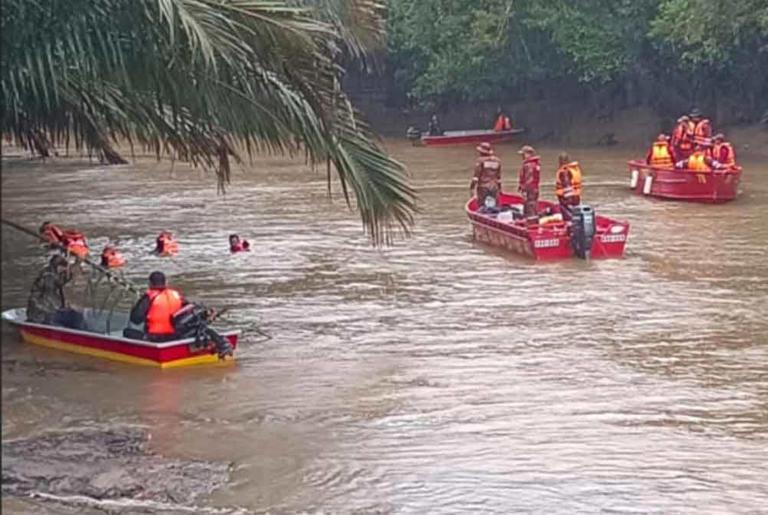 A five-year-old child is feared to have drowned after falling into river