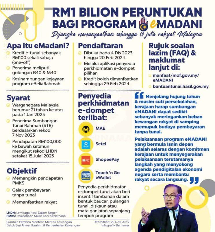 
Ini Cara Betul Untuk Tebus RM100 eMADANI