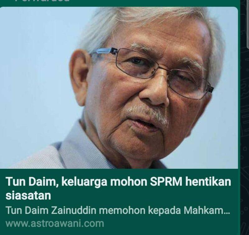 Mahathir, Daim hanya perlu jawap dalam Mahkamah