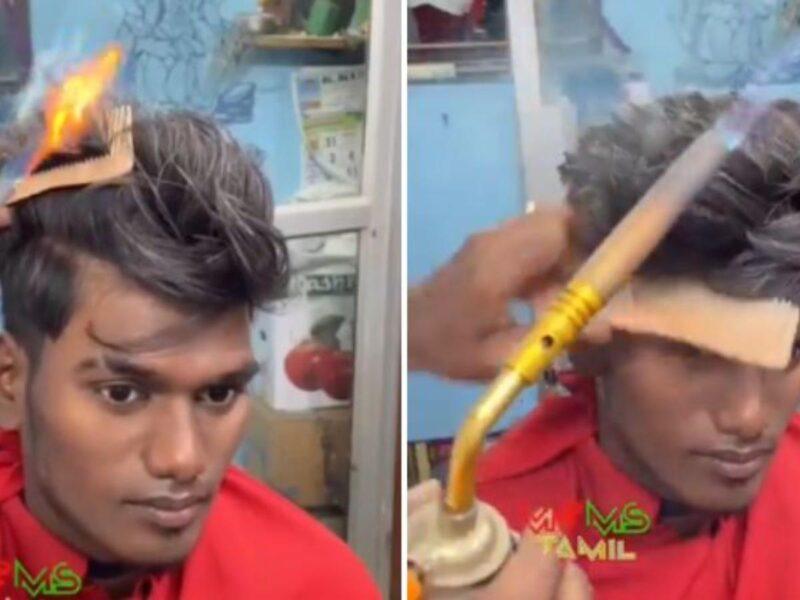 Potong rambut guna api