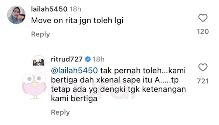 Rita Rudaini : Kami Bertiga Dah Tak Kenal Siapa Itu A