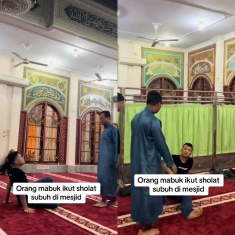 Lelaki mabuk ingin solat di masjid