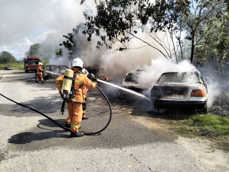 6 kereta musnah terbakar akibat pembakaran terbuka