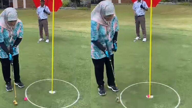 Gelagat Tunku Azizah Main Golf Raih Perhatian Ramai! [VIDEO] 