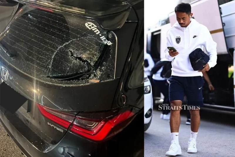 Safiq Rahim becomes latest football star targeted; car's rear windscreen smashed