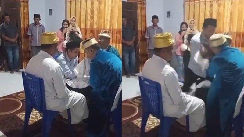 Wali tumbuk pengantin lelaki selepas akad nikah [VIDEO] 
